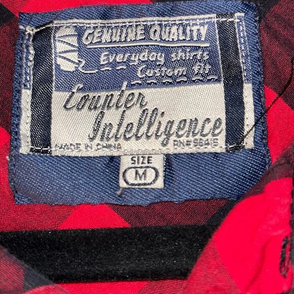 Counter Intelligence Men’s Buffalo Plaid Flannel Shirt Size M 100% Cotton - Picture 5 of 7